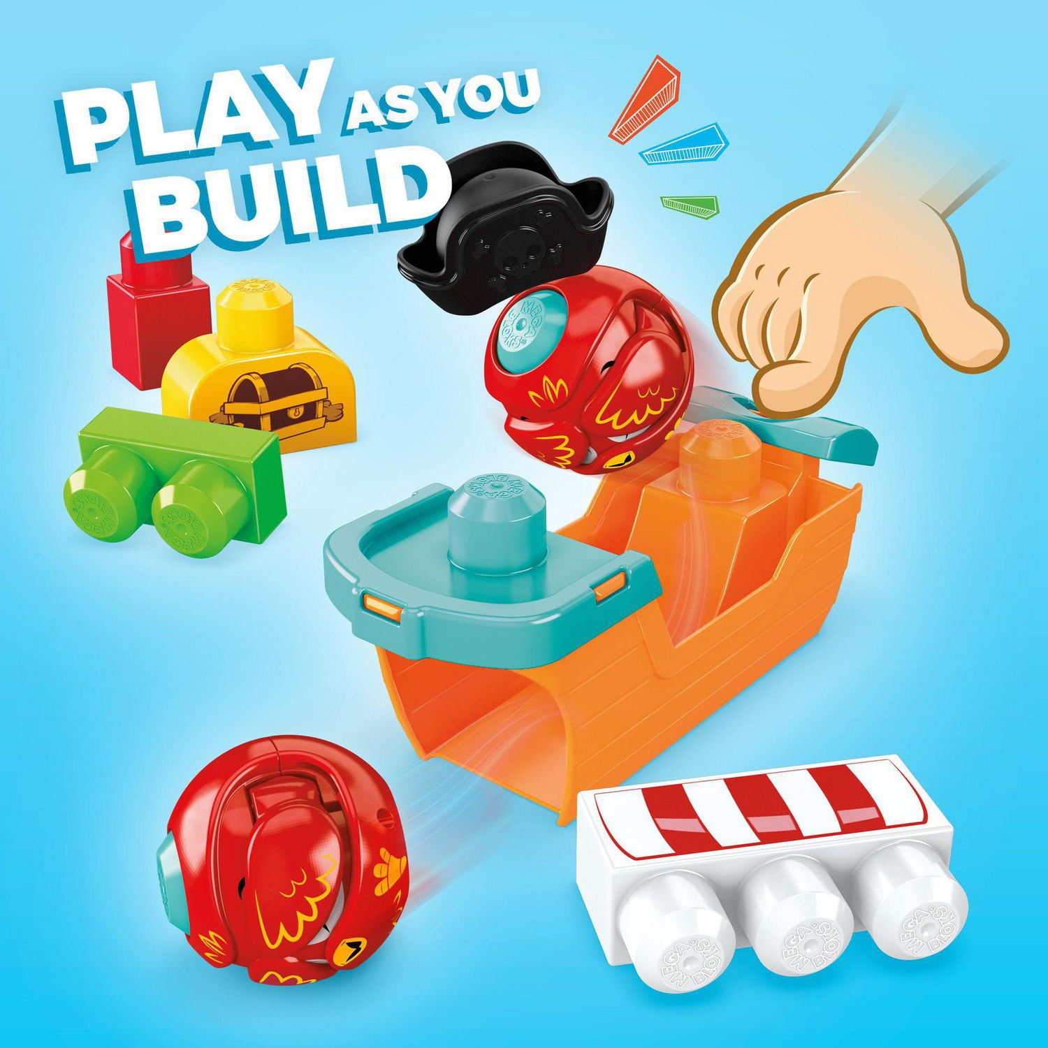 Mega Bloks Peek a Blocks Pirate Ship - 11 Blocks 