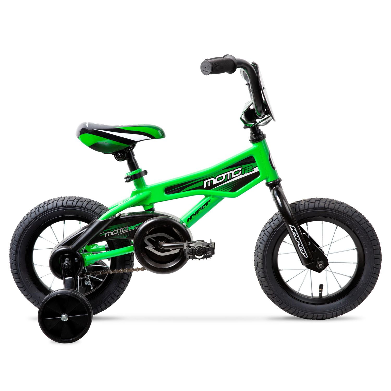 Hyper Bicycles 12 Moto12 Bike For Kids with Training Wheels Green Recommended for Ages 2 to 4 Years Old