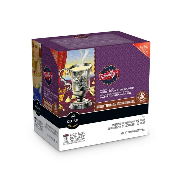 Keurig Timothy's White Chocolate Flavoured Hot Chocolate Mix, White Hot Chocolate 16 KCups