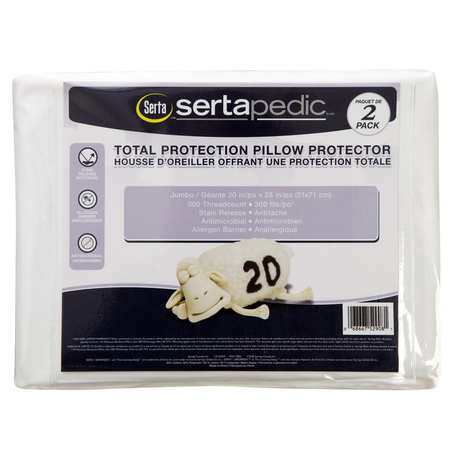 Serta Allergen Barrier Pillow Protector Walmart Canada