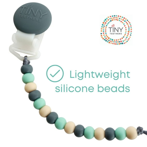 Tiny Teethers Clip-On Silicone Pacifier Clip, 4.5 Silicone