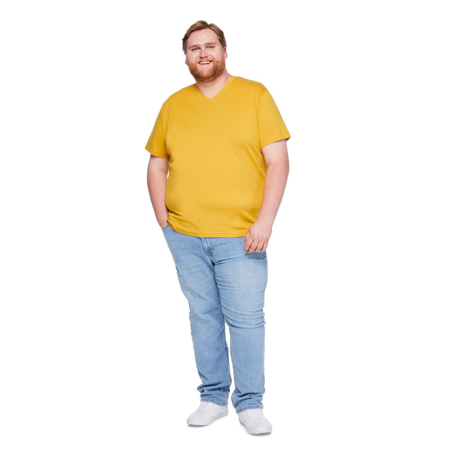 T-shirt extensible avec encolure en V George pour hommes