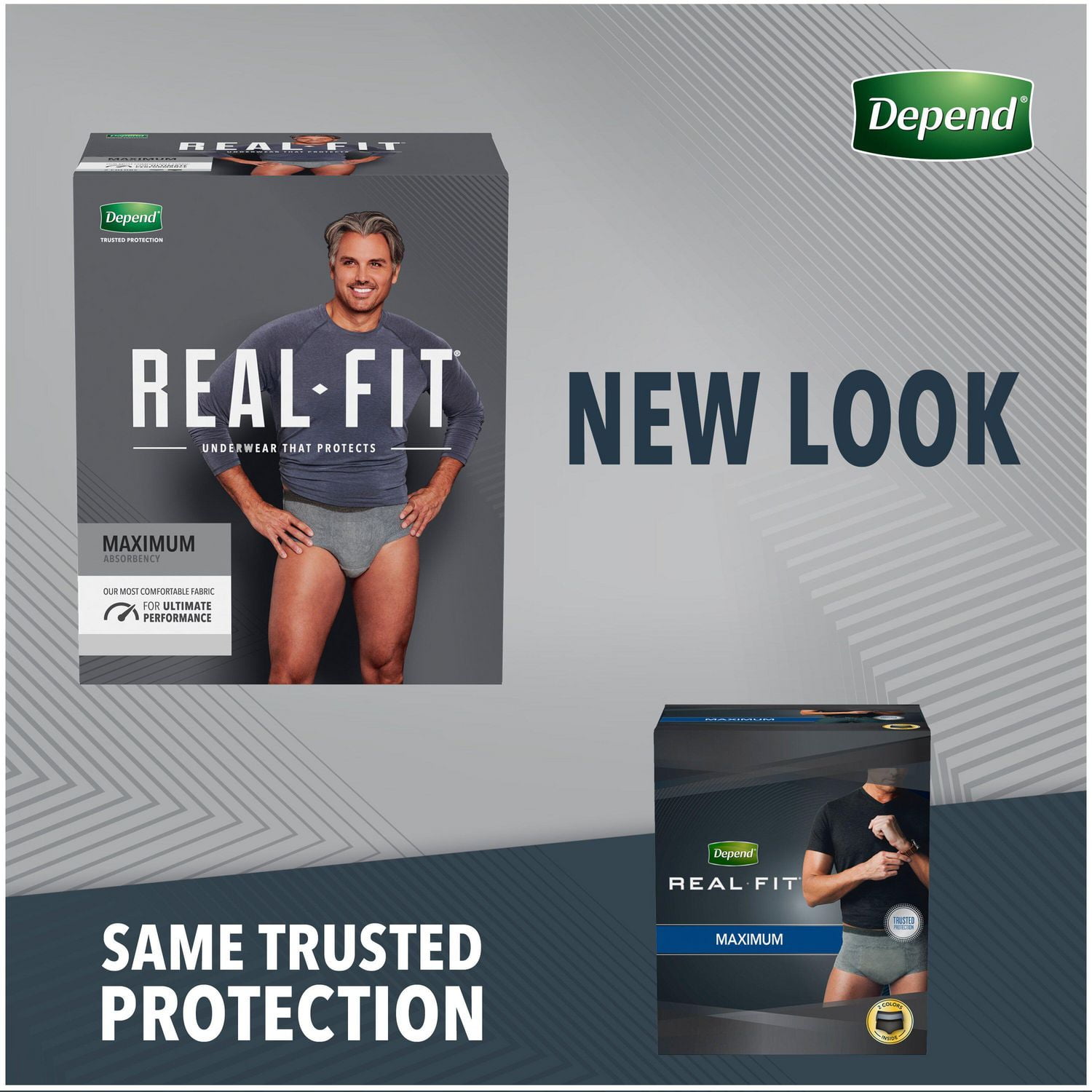 Depend Real Fit Incontinence Underwear for Men, Maximum Absorbency (Small/ Medium and Large/Extra Large), 20 - 22 Count 