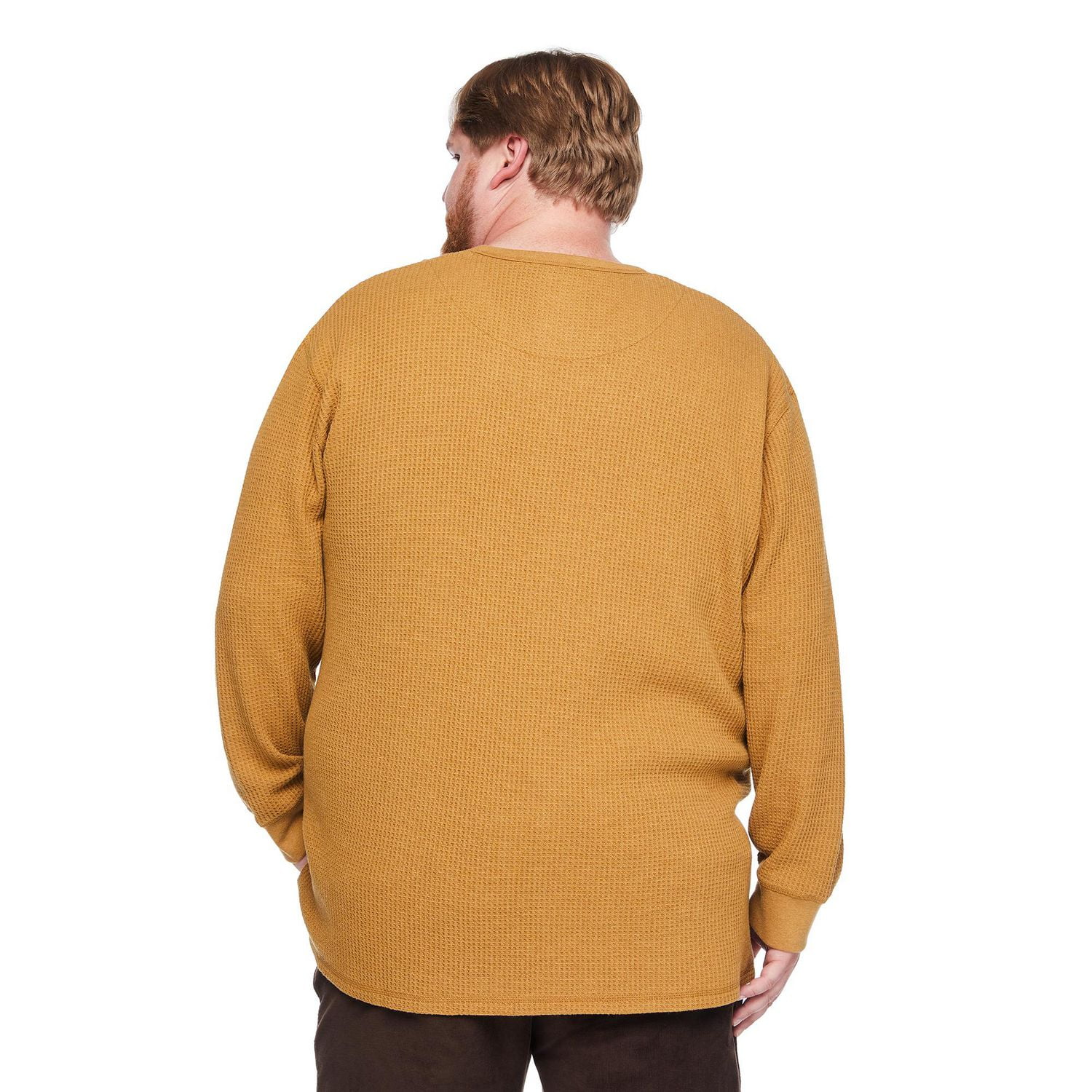 George Big Men's Waffle Crew Neckline Popover