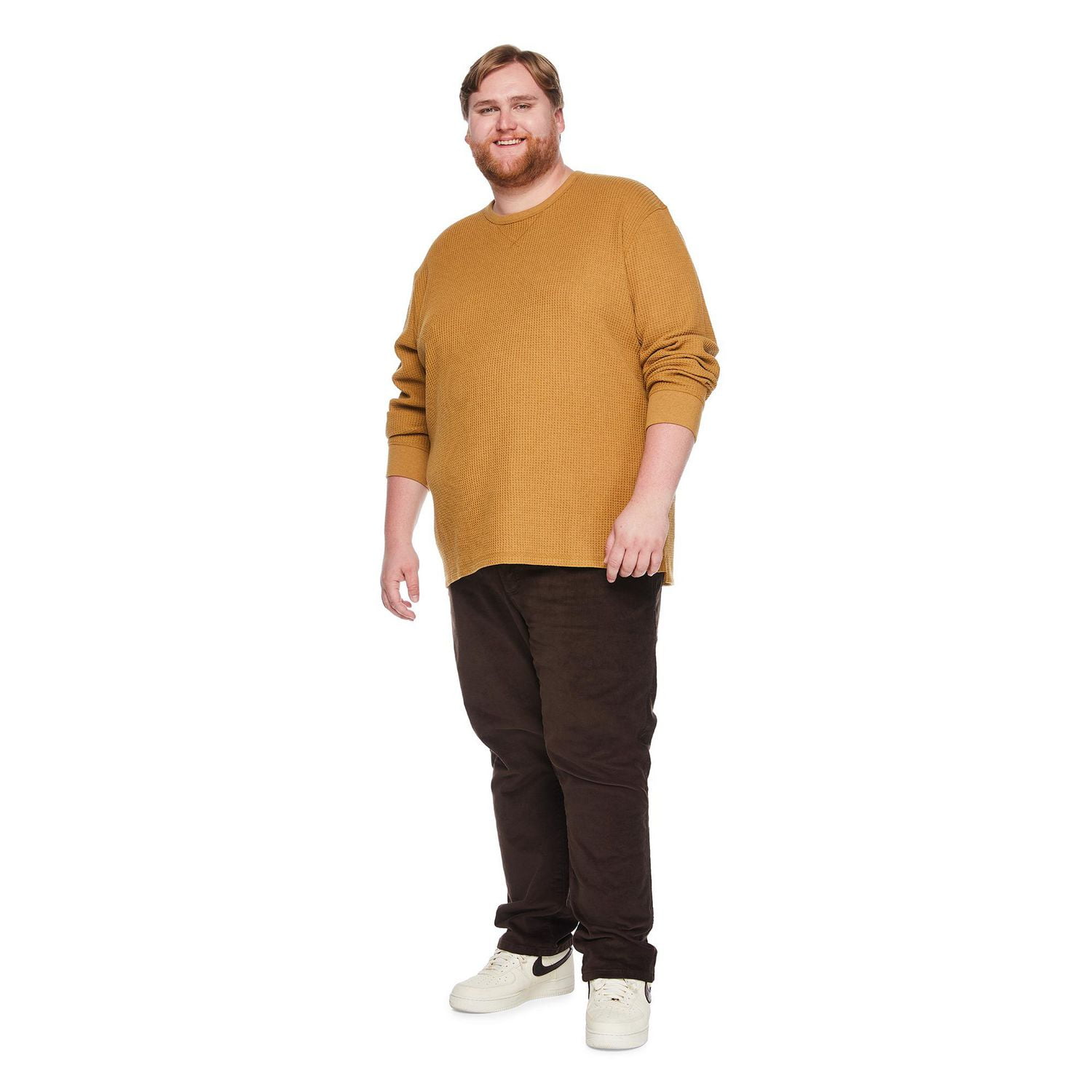 George Big Men's Waffle Crew Neckline Popover