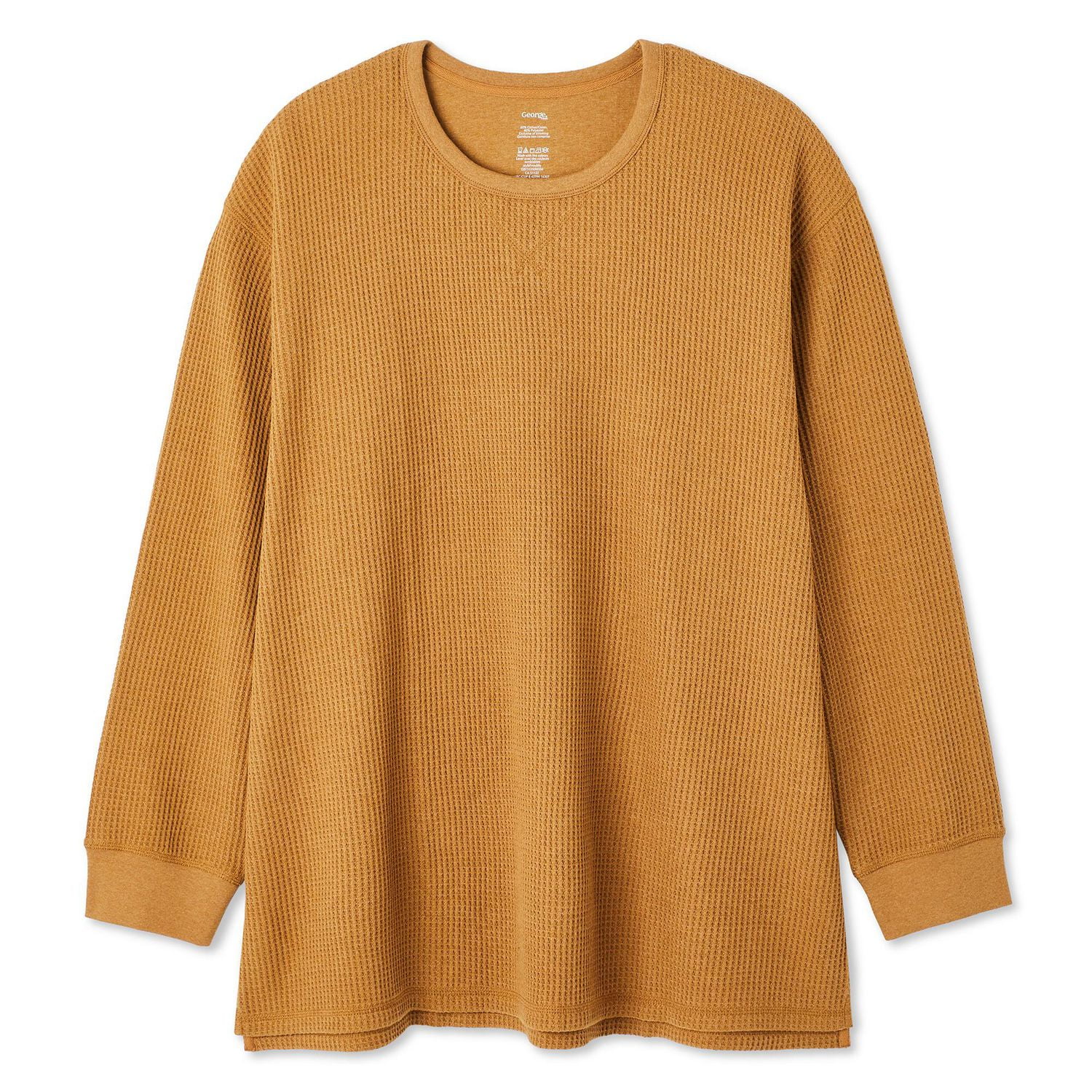 George Big Men's Waffle Crew Neckline Popover