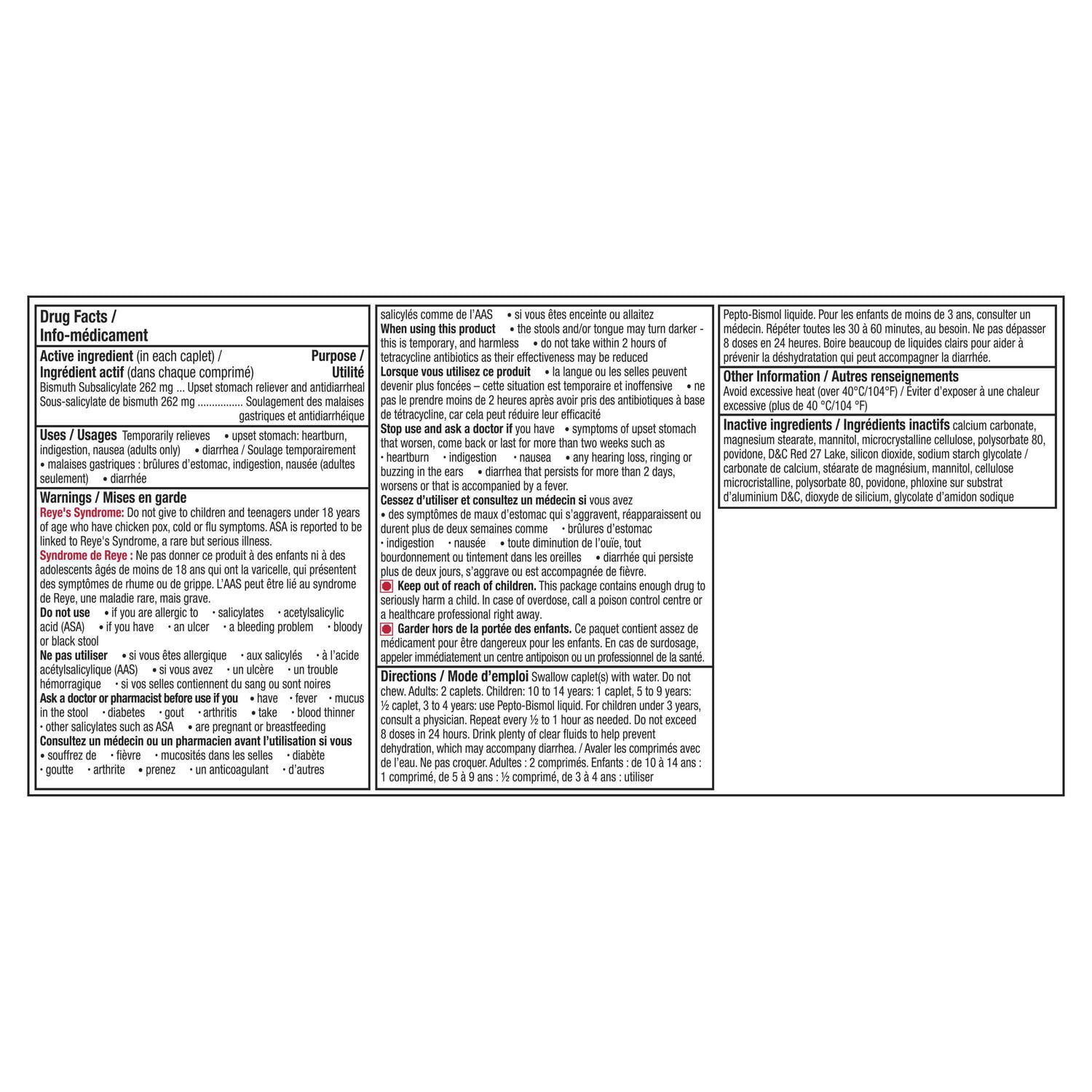 Comprimés Pepto Bismol pour soulager la nausée, les brûlures d’estomac, l’indigestion, les malaises gastriques et la diarrhée 24 unités