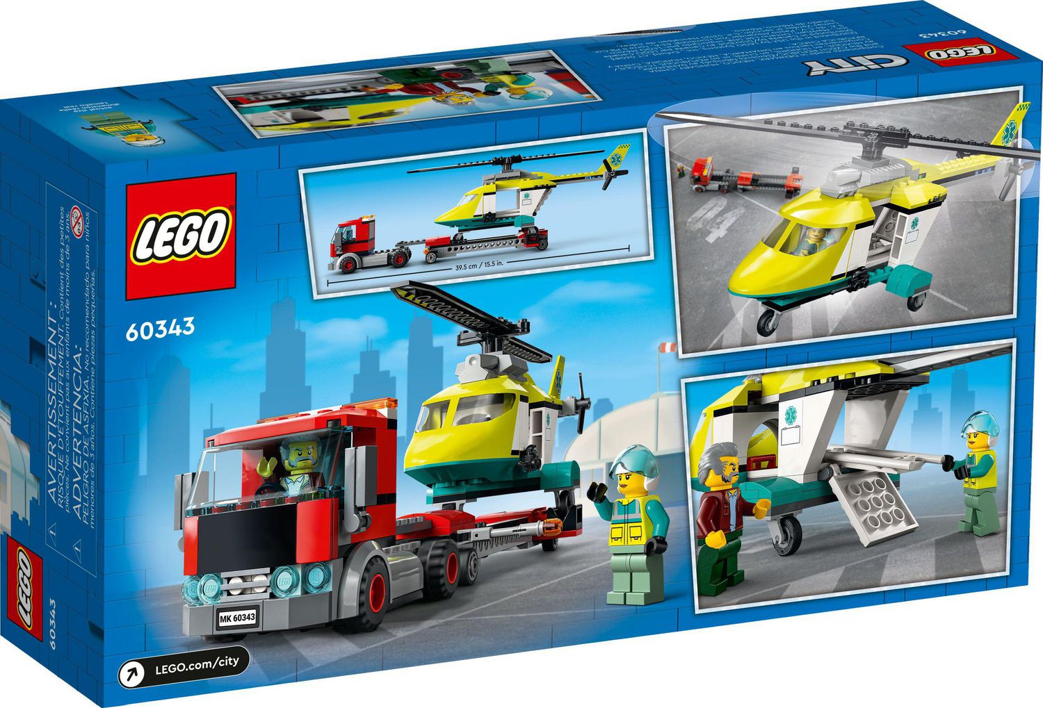 LEGO City Rescue Helicopter Transport 60343 Toy Building Kit (215