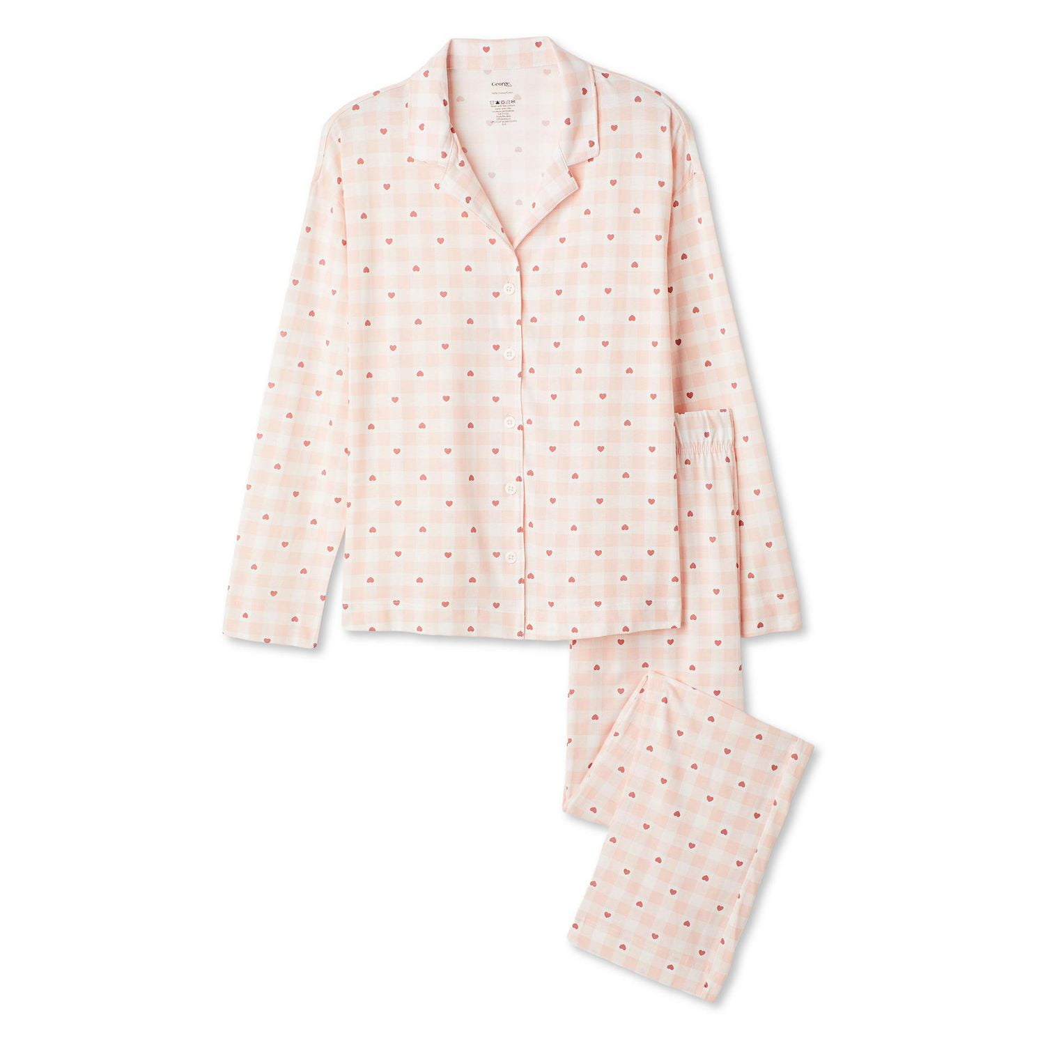 George Women's Notch Collar Pajama 2-Piece Set