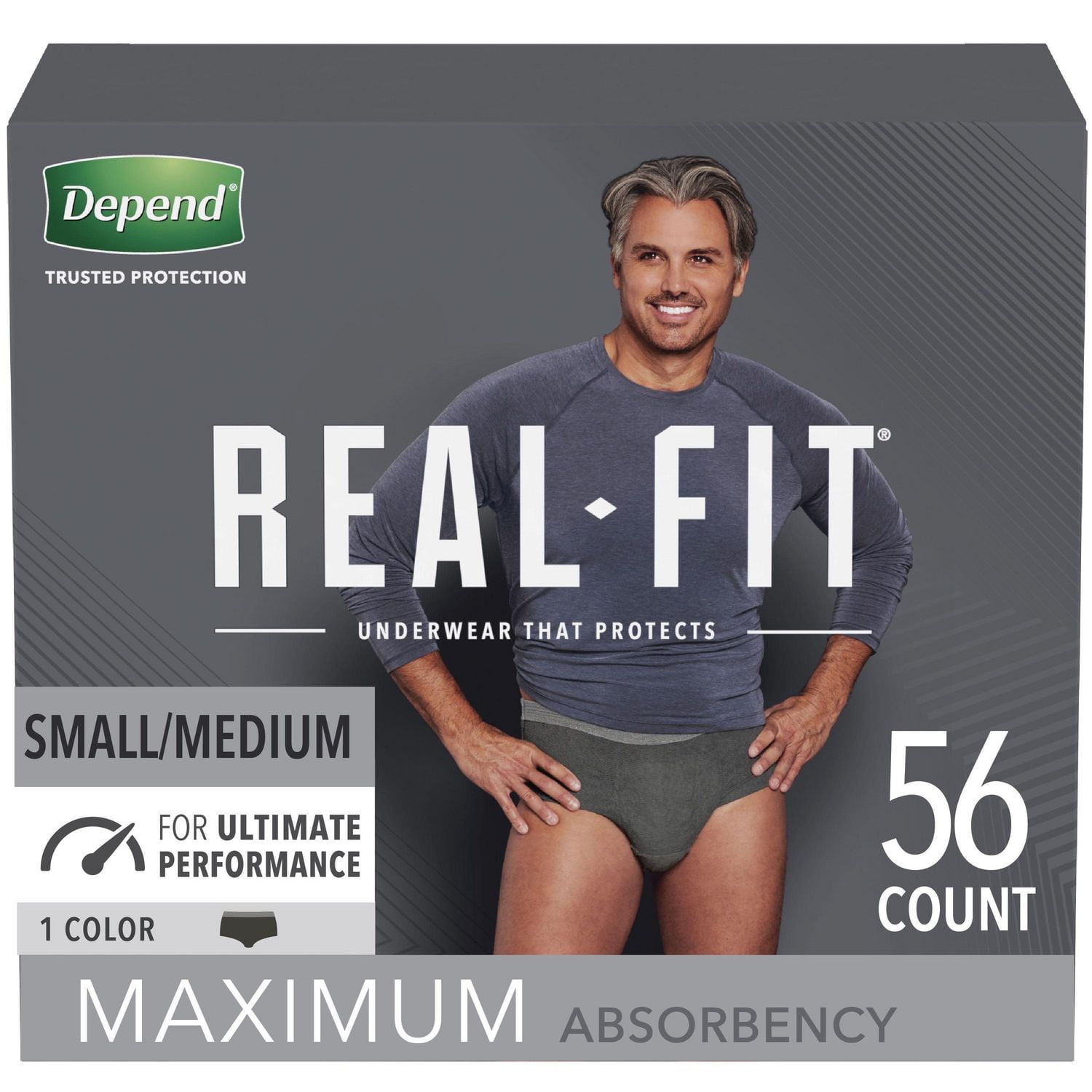 Depend Real Fit Incontinence Underwear for Men, Maximum Absorbency  (Small/Medium and Large/Extra Large) 
