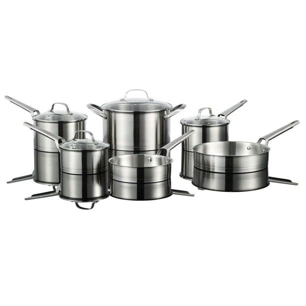 The Rock WAVE 10-Pc Stainless Steel Cookware Set with Fry Pans