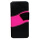 Étui portefeuille Exian pour Galaxy S7 Edge en noir rose – image 1 sur 3