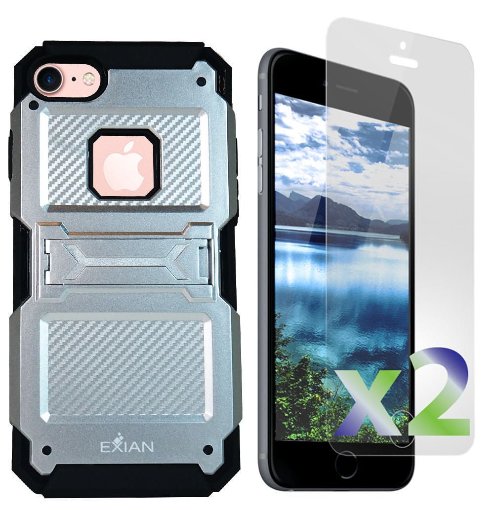 Exian Armored Case with Stand for iPhone 7 in Silver Walmart Canada