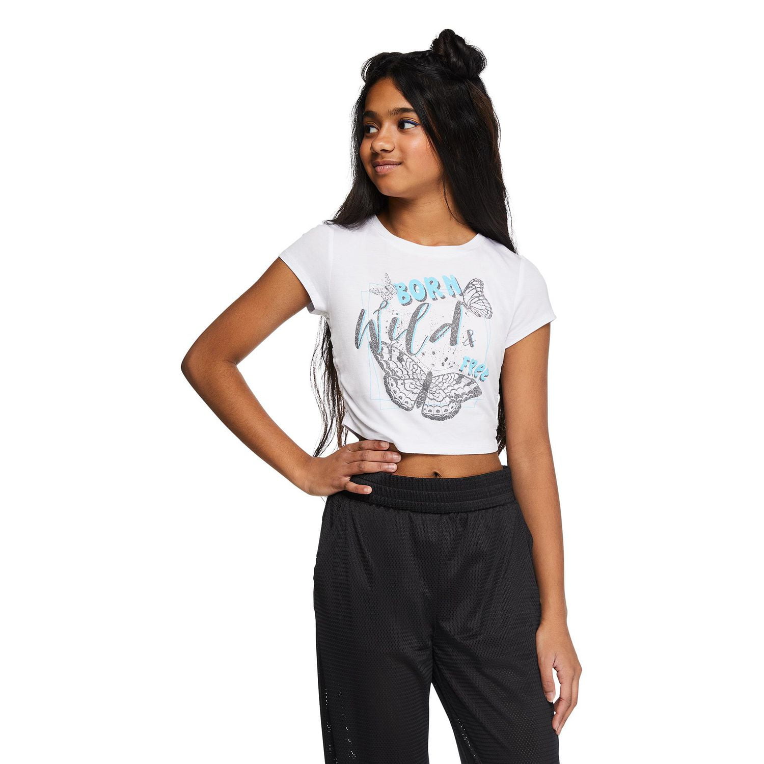 T-shirt avec motif ruché sur les côtés My Sister’s Closet pour filles