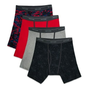 Fruit of the Loom Men's Ringer Boxer Briefs, 4-Pack
