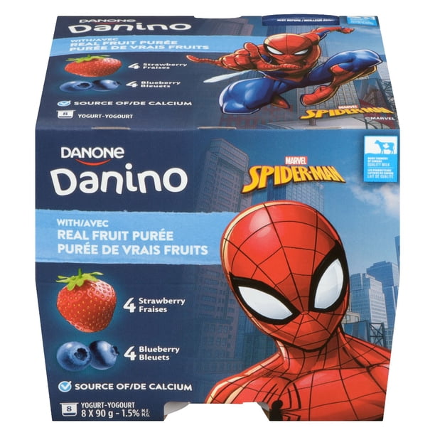 Danino Yogurt For Kids, Strawberry/Blueberry, 90g (Pack of 8) Walmart.ca