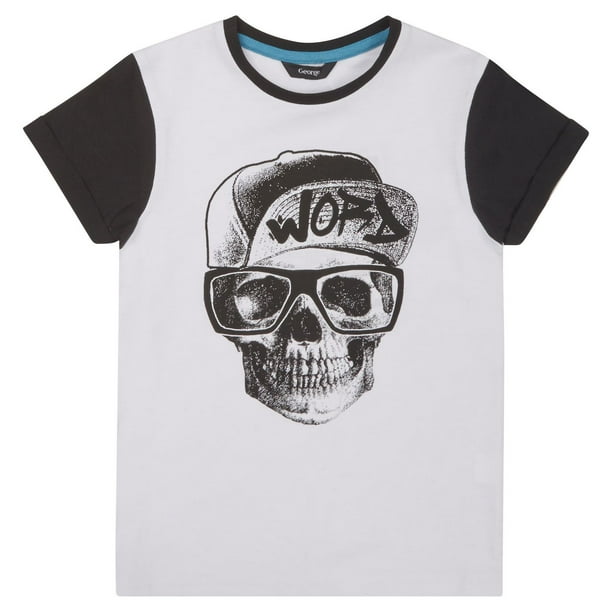 T-shirt à imprimé de crâne et lettrage « word » George British Design pour garçons