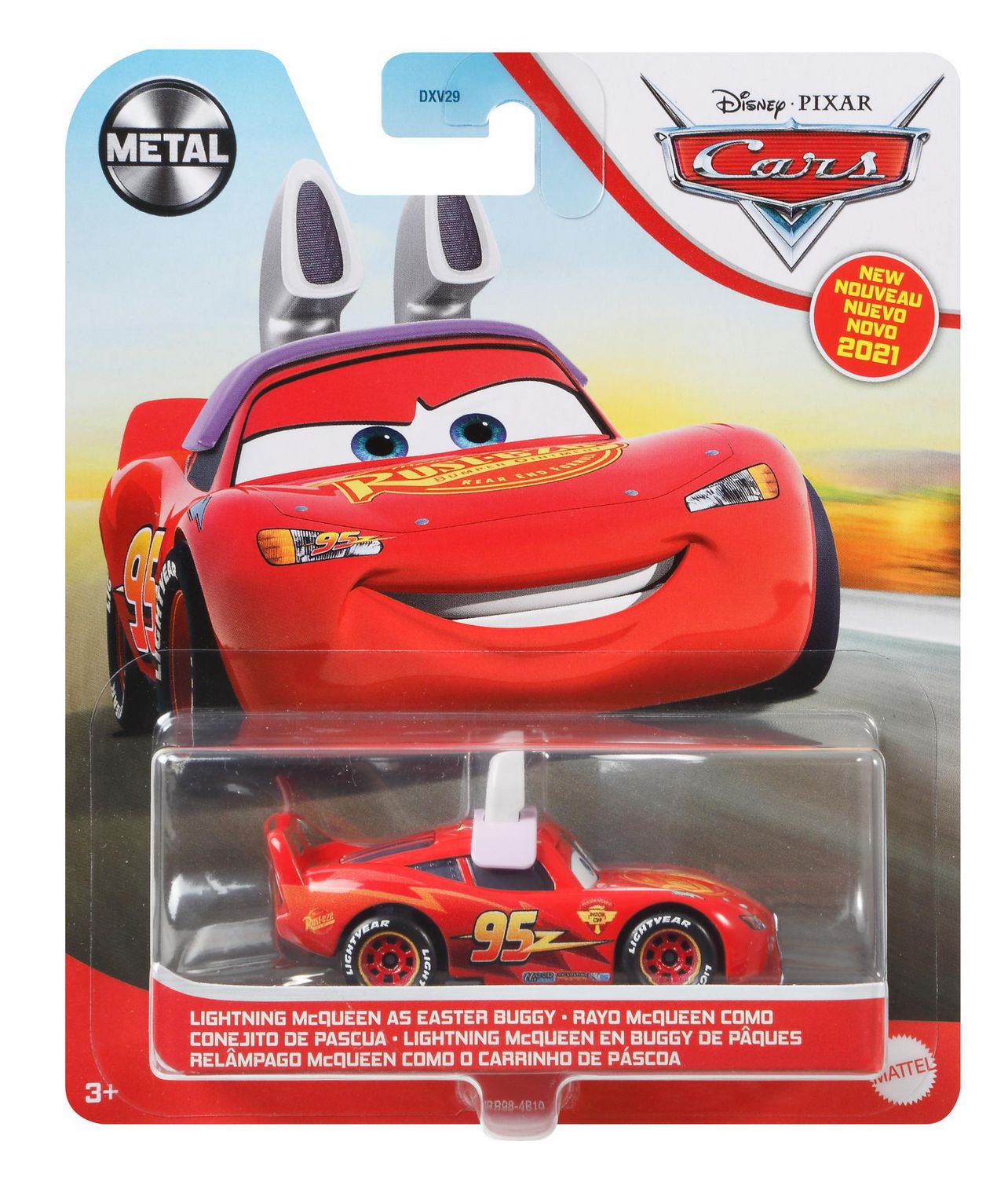 Véhicule Cars Lightning McQueen as Easter Buggy Disney Pixar à l'échelle  1:55 