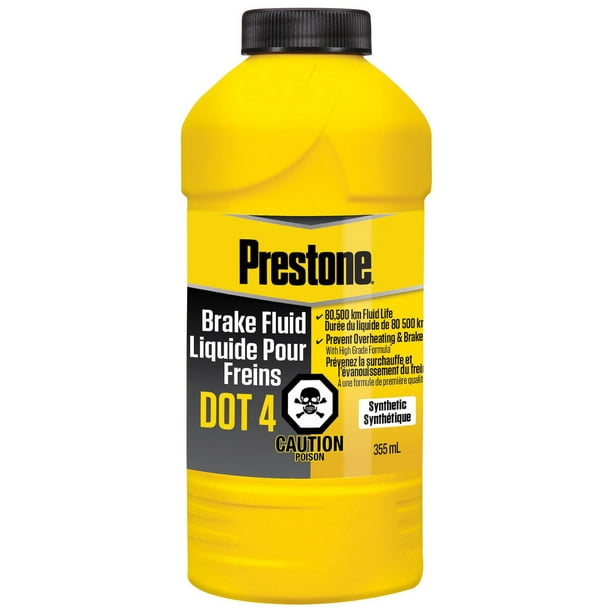 Prestone® DOT 4 Brake Fluid 355mL, Prevents overheating, brake fading and  exceeds DOT 4 standard requirements. 