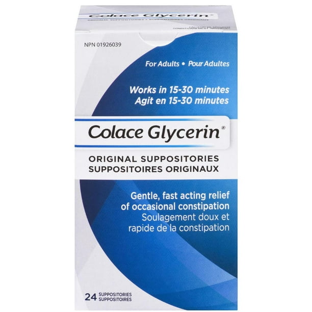 Colace Suppositoires de glycérine – Adulte