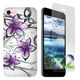 Étui Exian à motif floral pour iPhone 7 en blanc violet – image 1 sur 1
