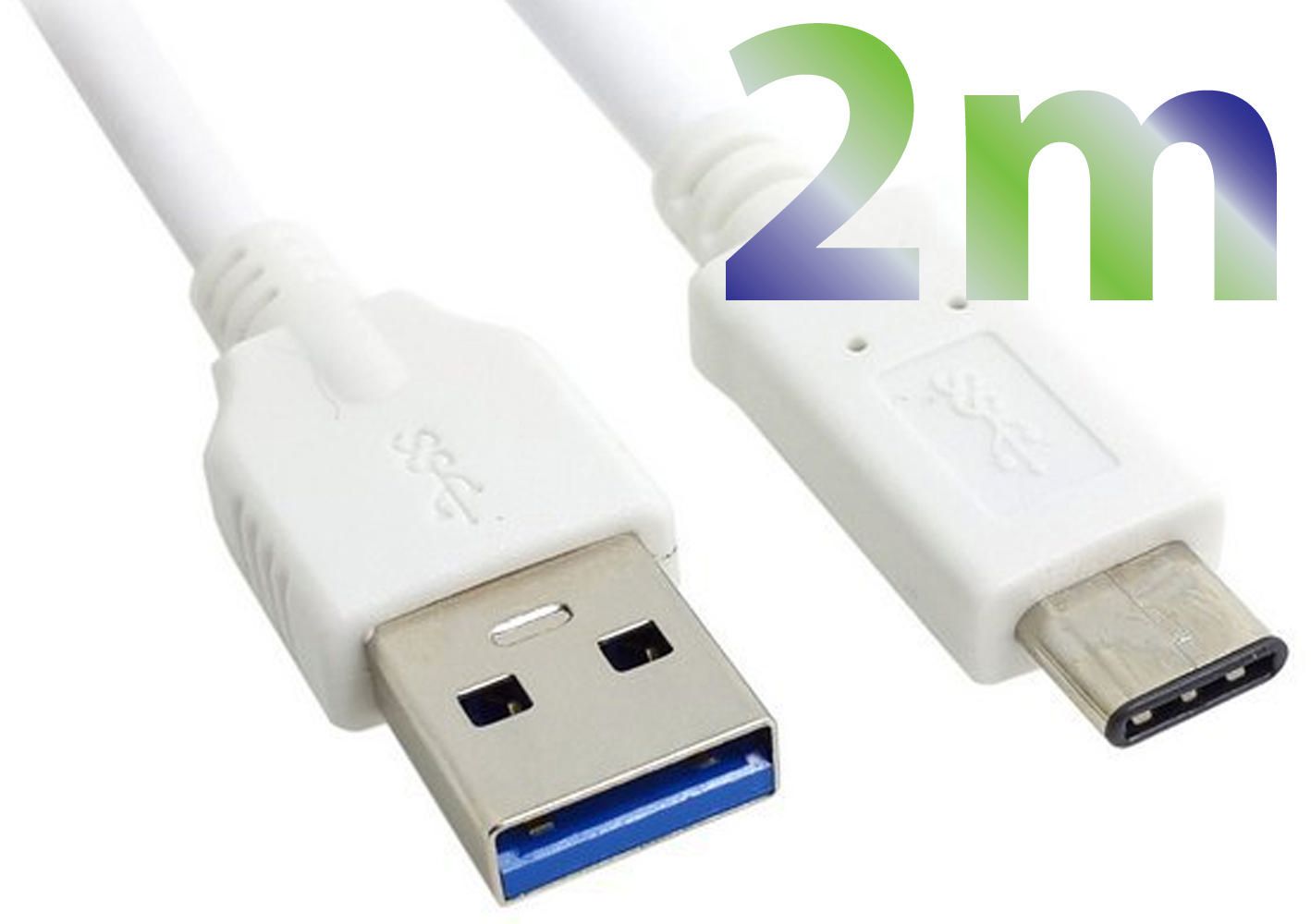Exian 2m USB TypeC to USB Cable in White Walmart Canada
