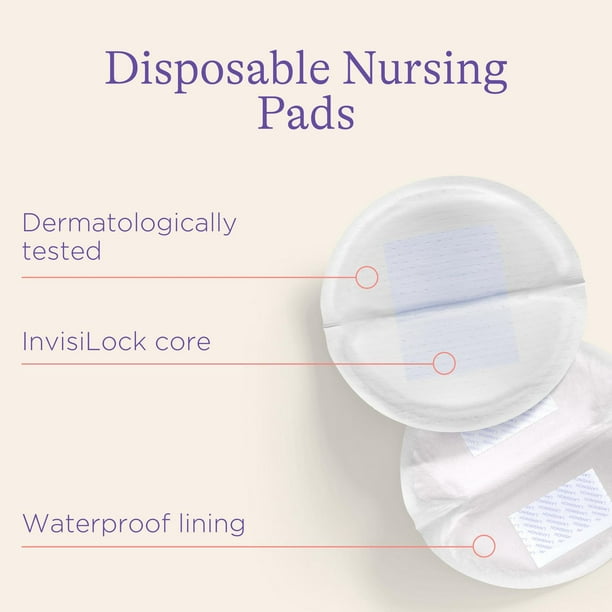 Lansinoh Stay Dry Disposable Nursing Pads, 100 Count, Soft and