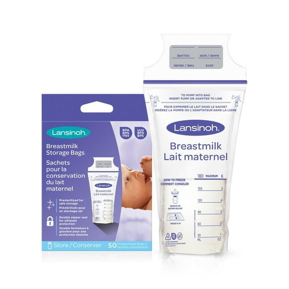 Lansinoh Sacs de rangement de lait maternel, 50 Count