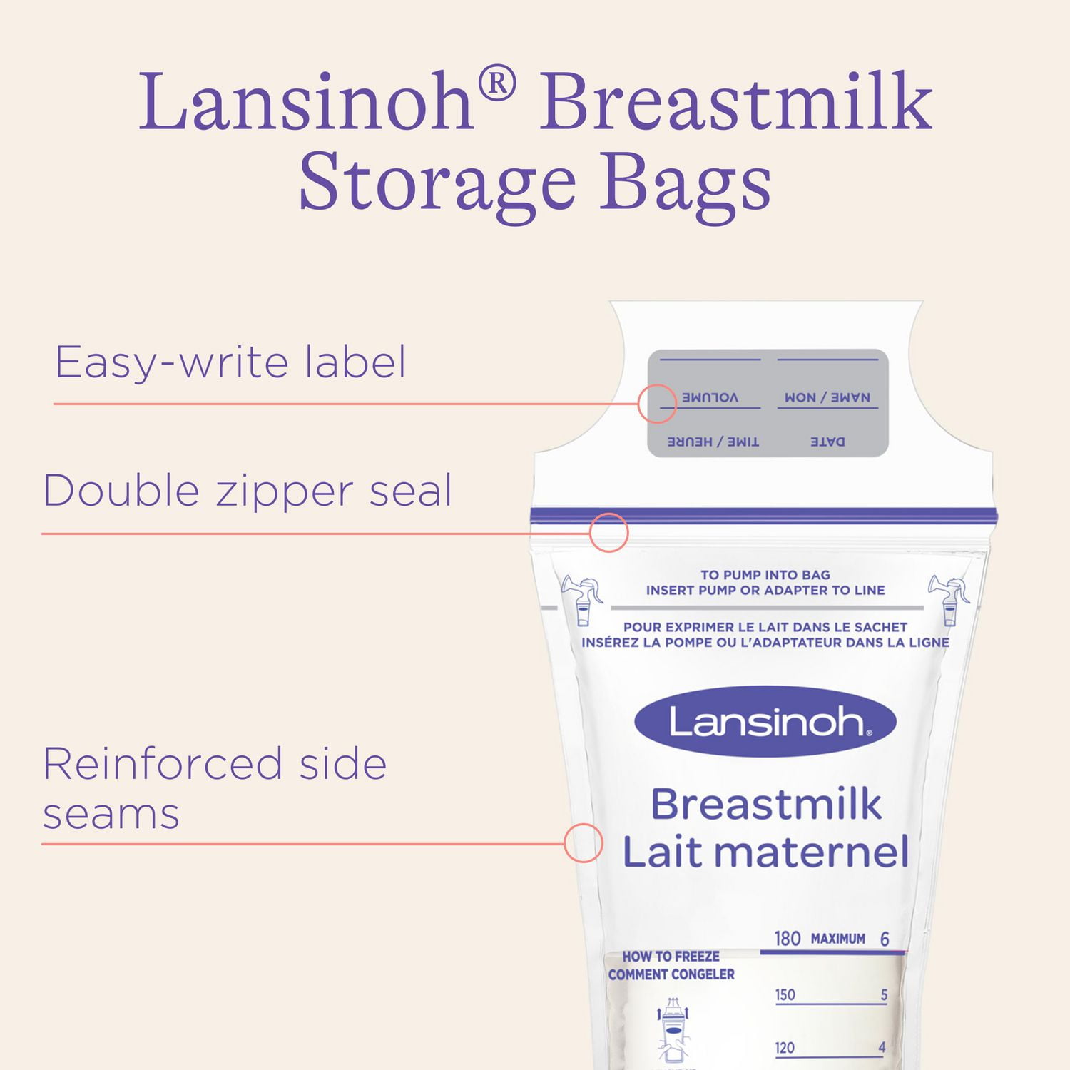 GetUSCart- Lansinoh Breastmilk Storage Breast Pump Bottles, 4 Count