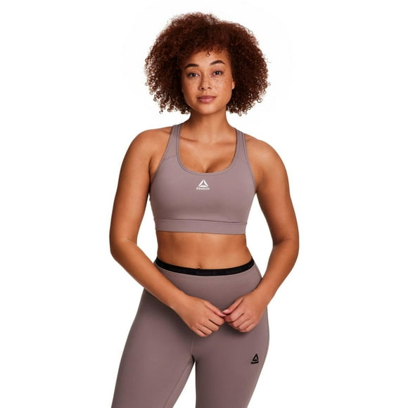 Reebok Soutien-gorge de sport Stronger pour femme avec panneau en maille et bonnets amovibles