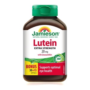Jamieson Lutein avec Zeaxanthin Softgels, 20 mg, extra-résistance, 45 Nombre