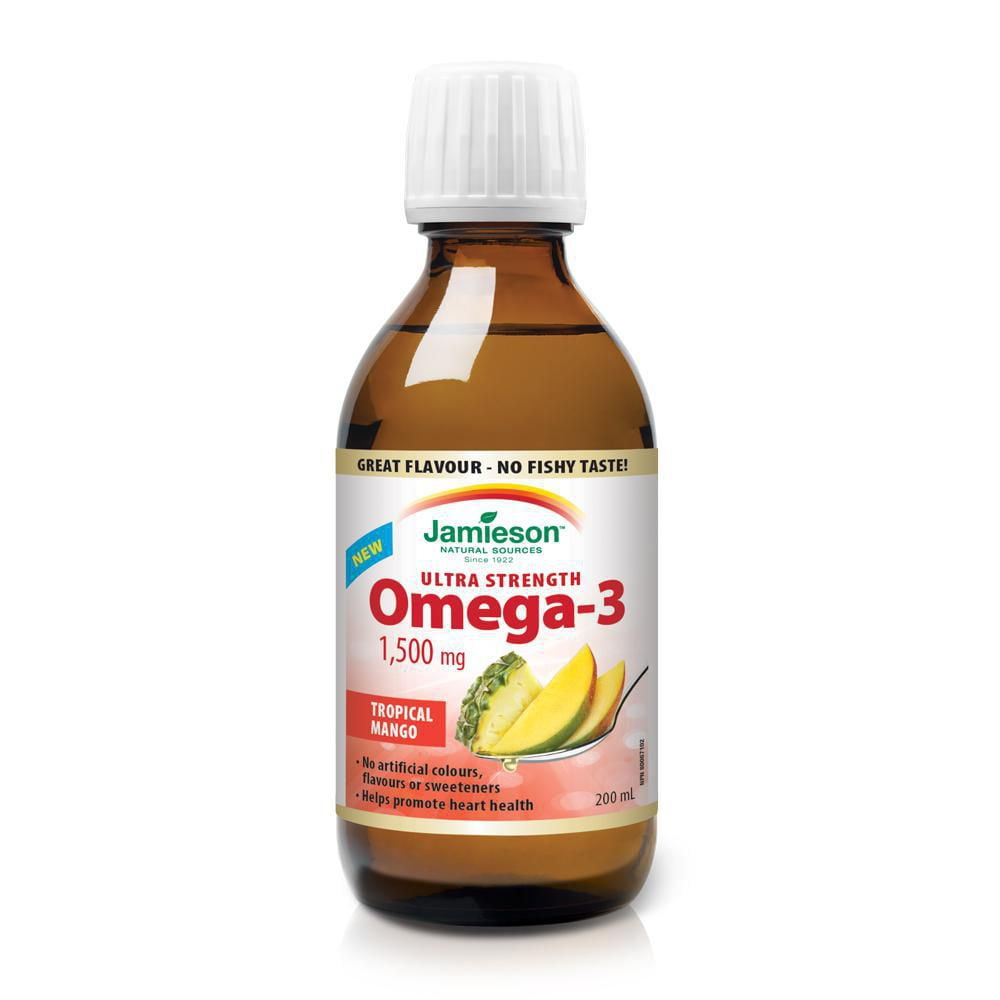 Jamieson Omega3 Liquid No Fishy Aftertaste Tropical Mango 1,500 mg Walmart Canada