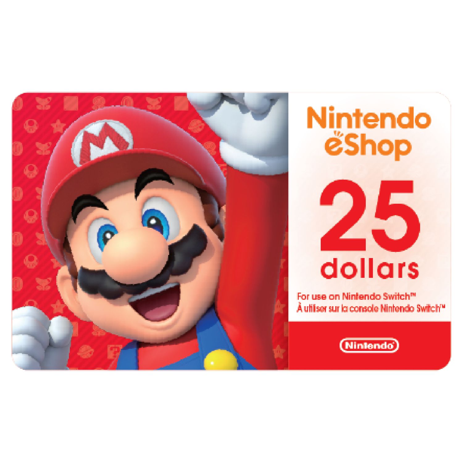 Carte-cadeau de 20 $ pour Nintendo eShop - Téléchargement
