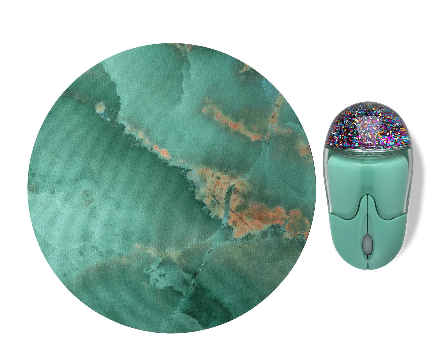 Colorways Wireless Glitter Mouse and Pad Combo with Marble Print