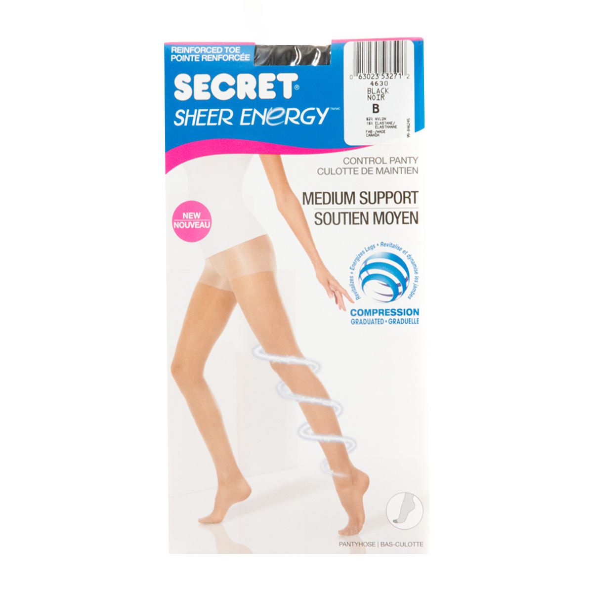 Secret Collection Support Pantyhose with Medium Leg, Control Panty &  Reinforced Toe