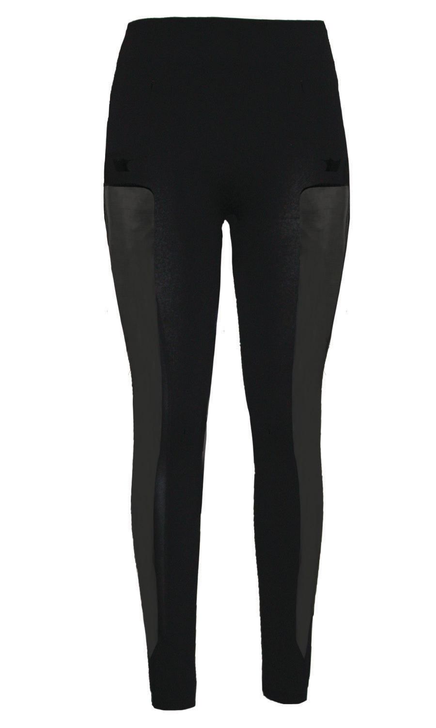 Sexy Moto Pleather Accent Shaping Leggings | Black