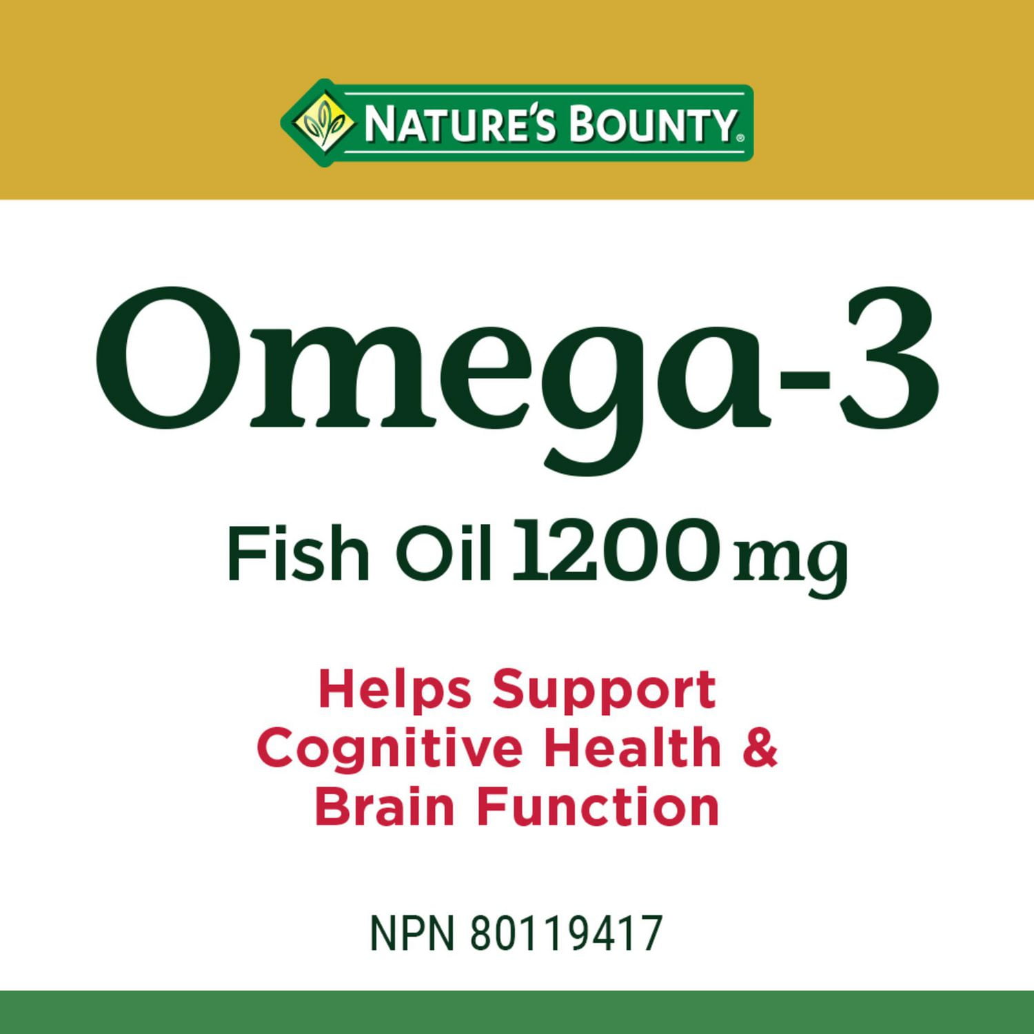 Nature s Bounty Omega 3 Fish Oil 1200mg 120 Softgels Walmart