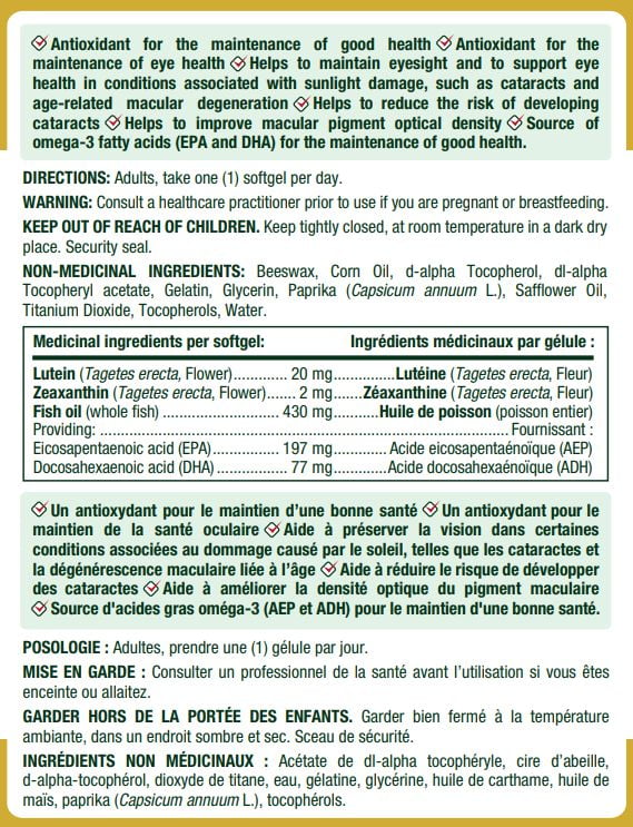 Nature's Bounty Lutéine avec Oméga-3