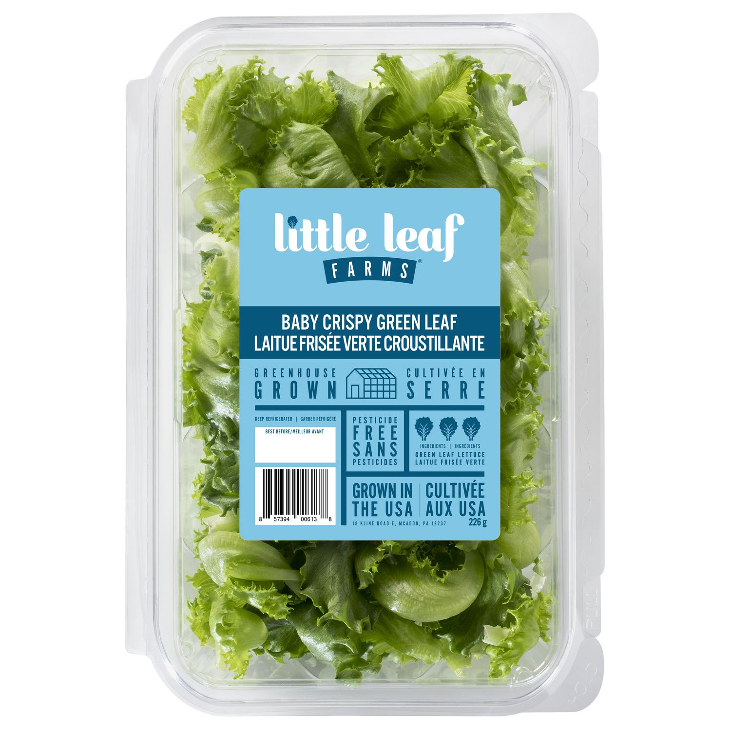 Little Leaf Farms Baby Crispy Green Leaf, Baby Crispy Green Leaf Lettuce 226g