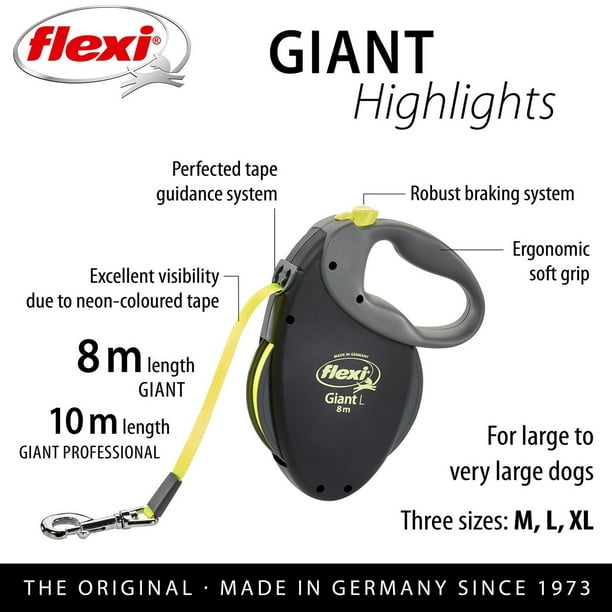 Laisse rétractables pour chien Flexi Giant 8m