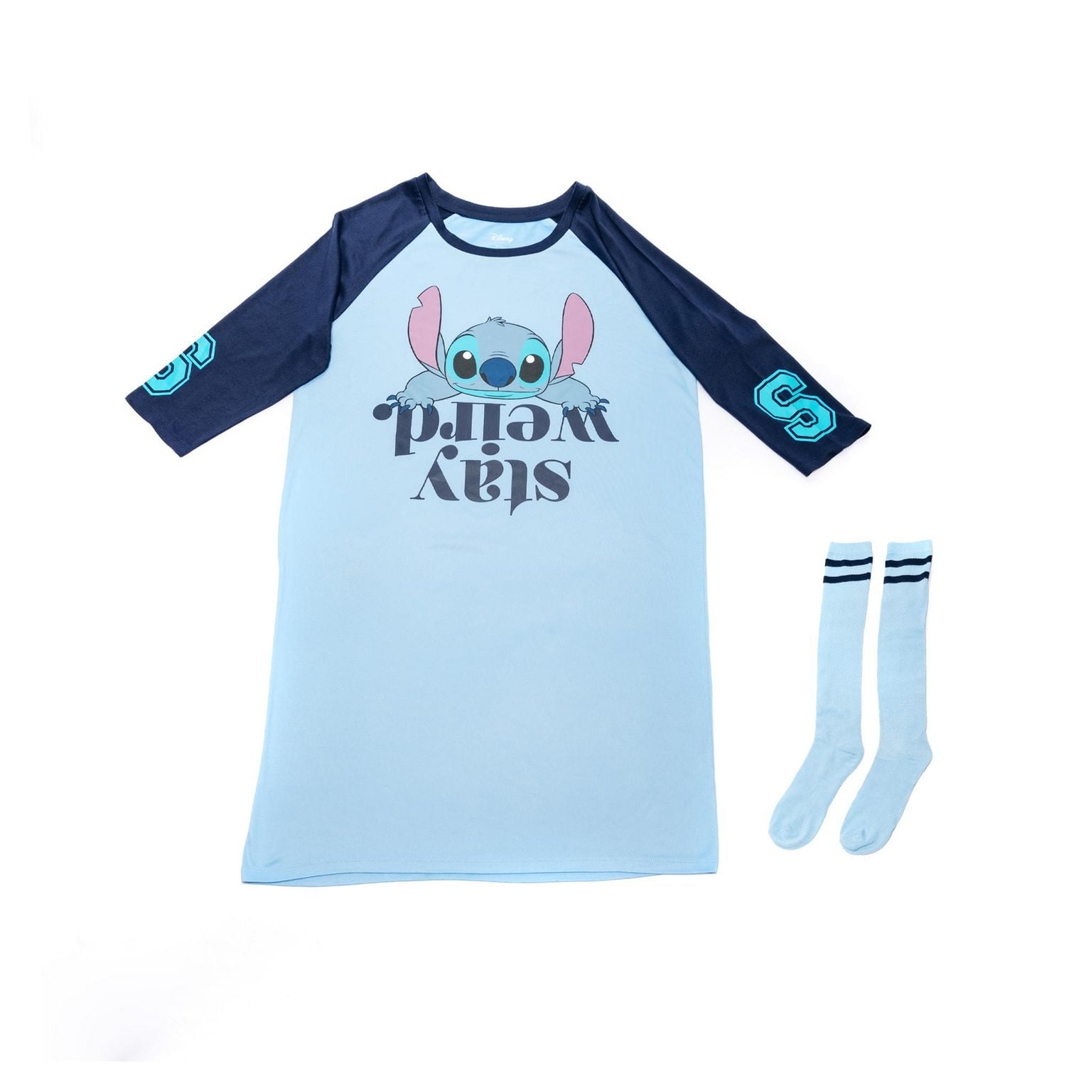 Ladies Disney Lilo & Stitch  Stay Weird Sleepwear Top and Socks