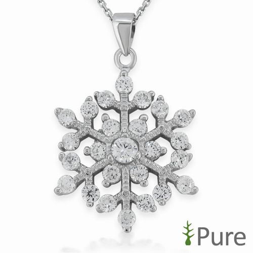 Gemshadow donne 925 sterling Silver Snowflake, zirconia cubica, 8 - 9