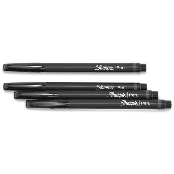 Stylos-Feutres Sharpie, Pointe fine (0,4 mm), Noir, 4 unités Encre à  séchage rapide 