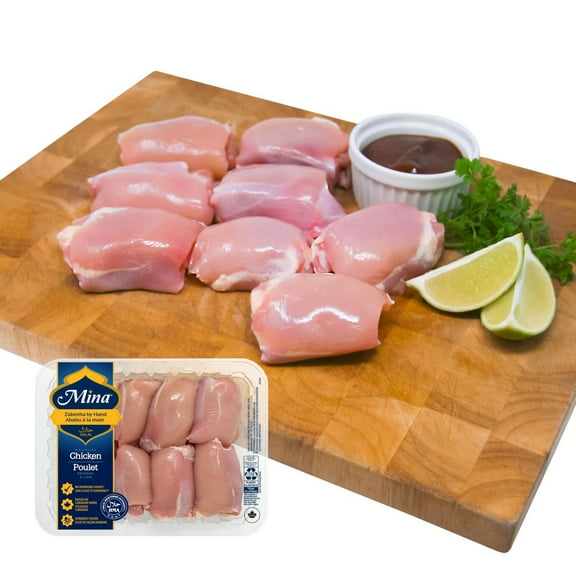 Hauts de cuisse de poulet désossées sans peau halal Mina, 8 Cuisses, 0.62 - 0.76 KG