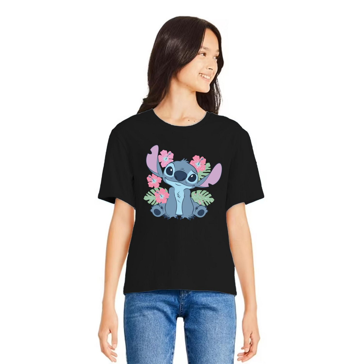 Disney Girls' Stitch Short Sleeve Tee