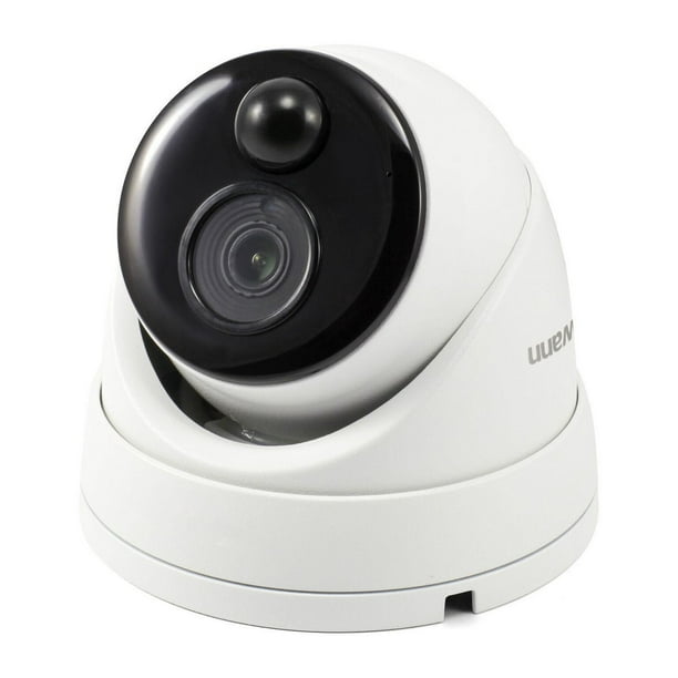 Caméra de sécurité IP 5MP extérieure à détection thermique de type dôme avec audio de Swann – Blanc