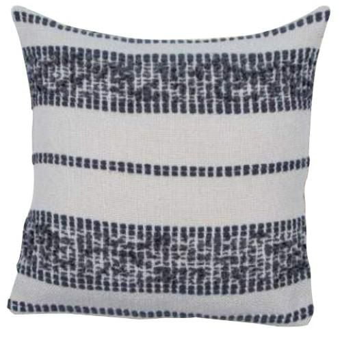 Coussin à rayures Mineral 18''x18'' - Bleu gris