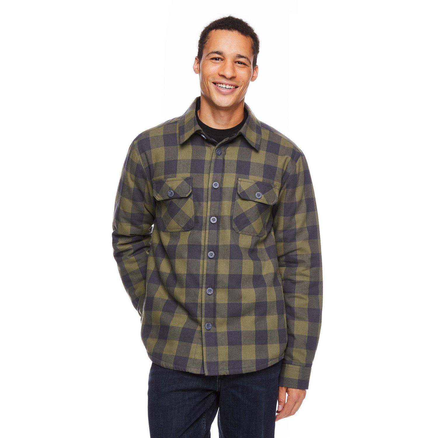 George Men's Flannel Shirt Jacket