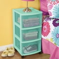 thumbnail image 2 of Sterilite 3 Drawer Cart- Aqua, 2 of 2