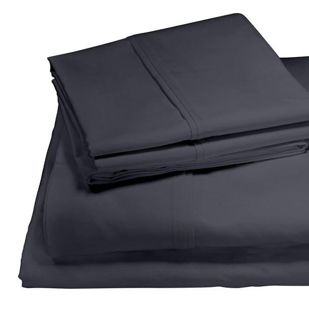 Ensemble de draps queen en bambou - gris charbon | Meubles RD
